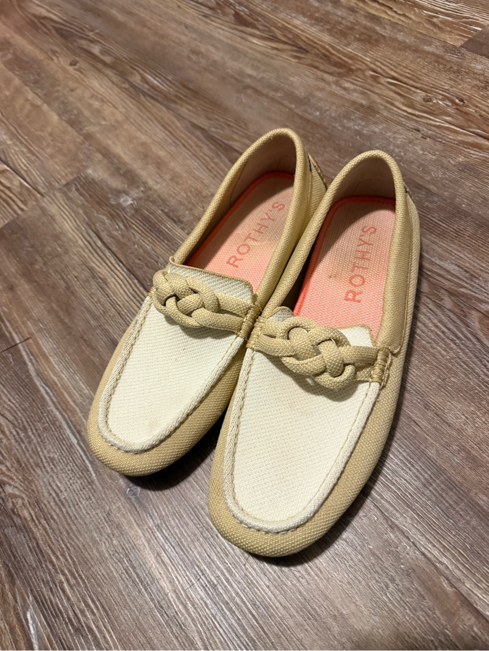 Rothy's Braided Cream & Tan Drivers